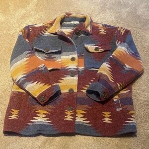 Jodifl Aztec South Western Blanket Shacket SMALL